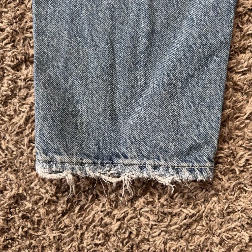 Free People We The Free Fast Times High Rise Mom Jeans 28 Distressed Button Fly